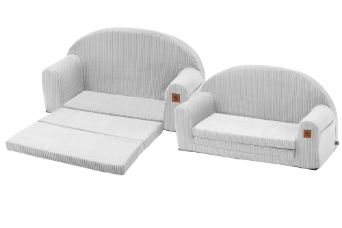 Sofa rozkładana dla dziecka szary sztruks