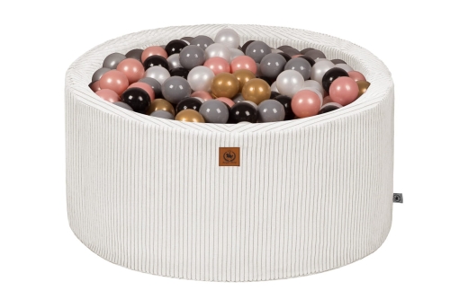 Basen z kulkami kremowy sztruks