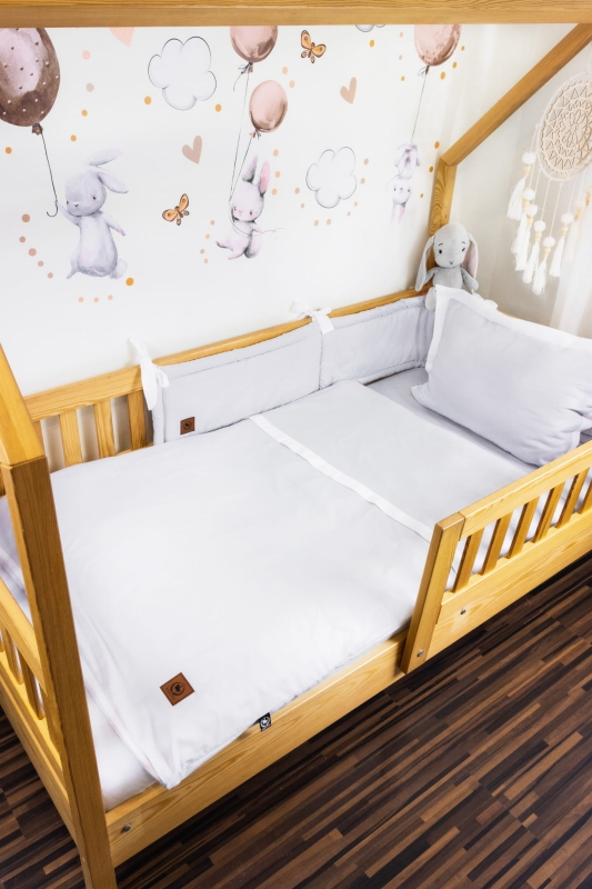 Pościel do łóżeczka 120x90 szara bawełna PREMIUM