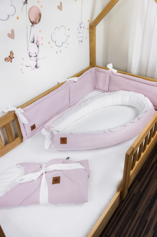 Rożek niemowlęcy różowy wafelek 