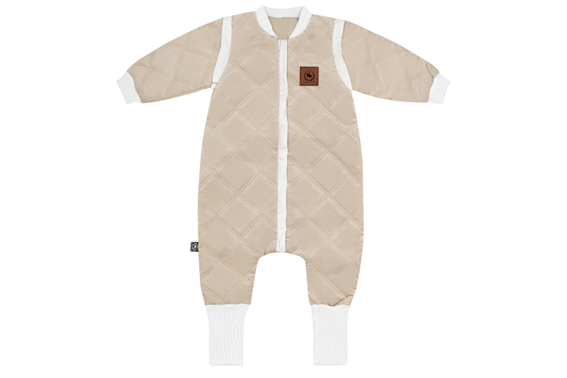 Śpiworek do spania od 1 do 2,5 lat z nóżkami kremowy velvet