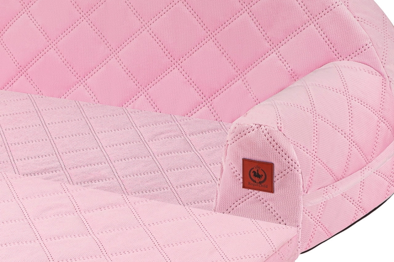 Sofa rozkładana XXL różowa pikowany velvet