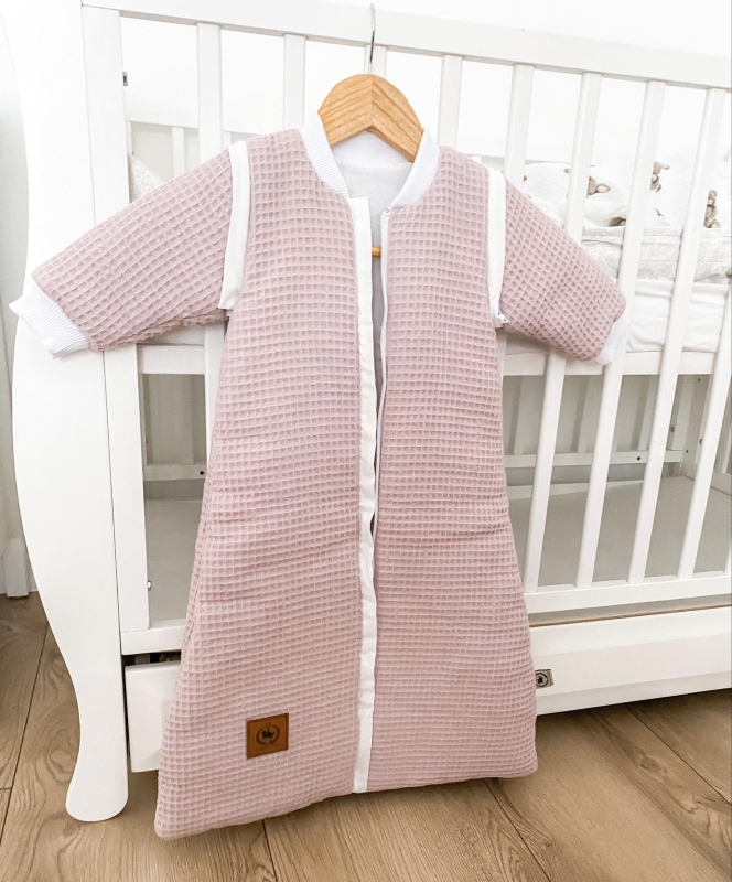 Śpiworek do spania od 0 do 1 lat różowy wafelek 