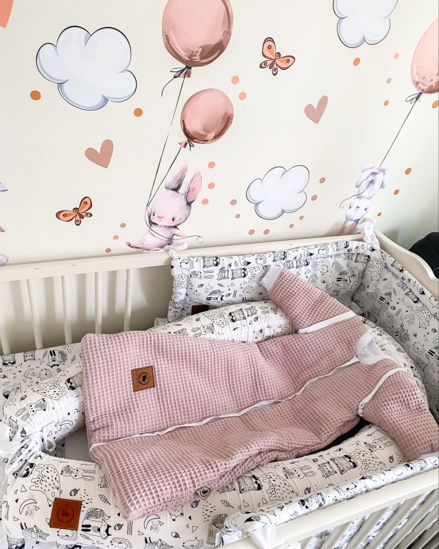 Śpiworek do spania od 0 do 1 lat różowy wafelek 