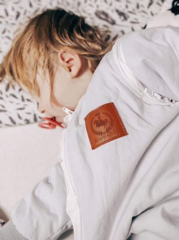 Śpiworek do spania od 1 do 2,5 lat z nóżkami szara bawełna Premium