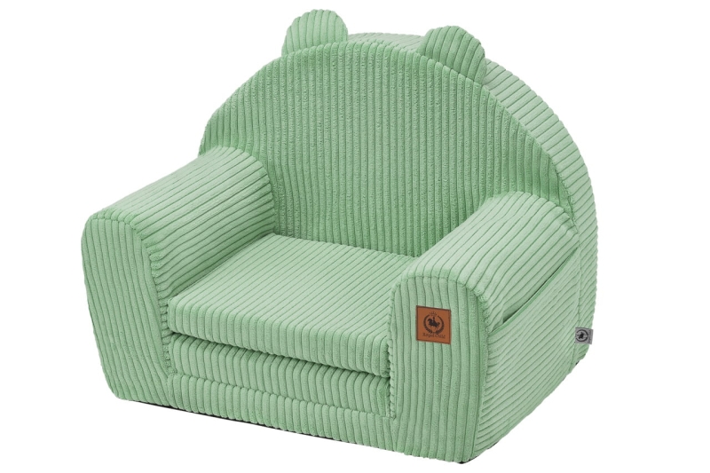 Fotelik rozkładany dla dziecka khaki sztruks