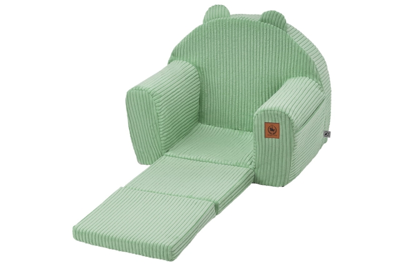 Fotelik rozkładany dla dziecka khaki sztruks