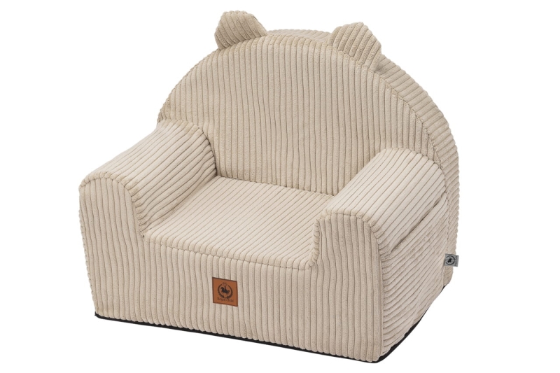 Fotelik dla dziecka beżowy sztruks 