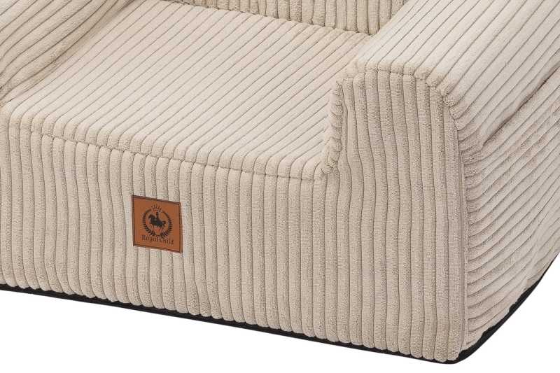 Fotelik dla dziecka beżowy sztruks 