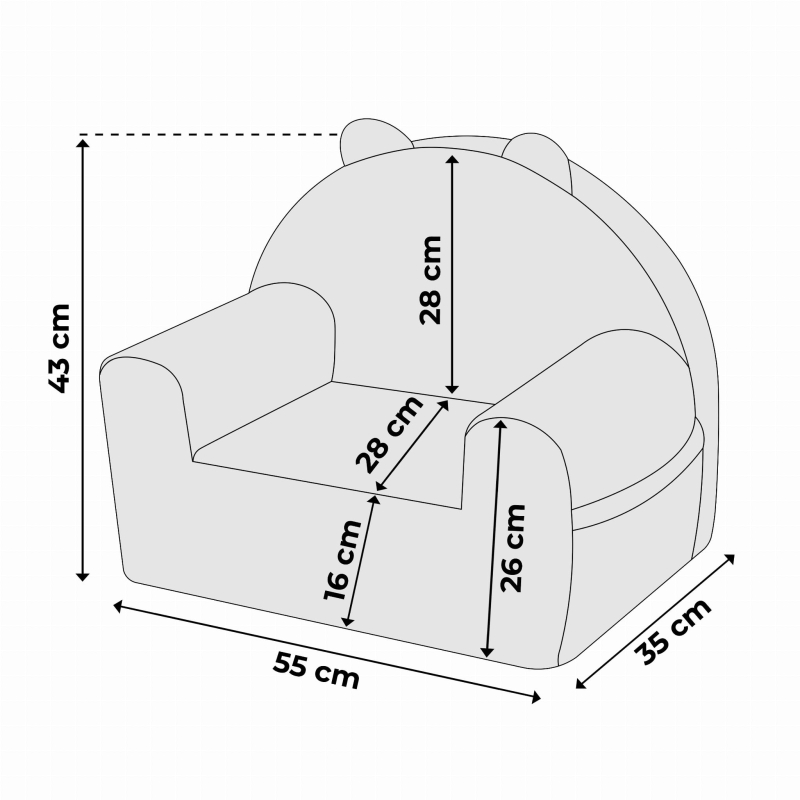 Fotelik dla dziecka beżowy sztruks 