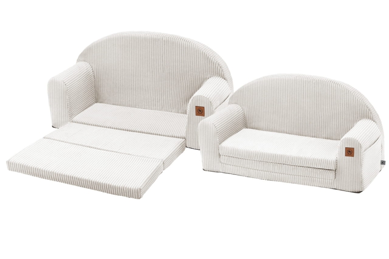 Sofa rozkładana dla dziecka kremowy sztruks