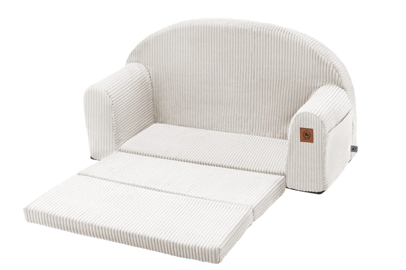 Sofa rozkładana dla dziecka kremowy sztruks