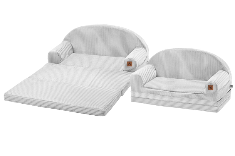 Sofa rozkładana dla dziecka XXL szary sztruks