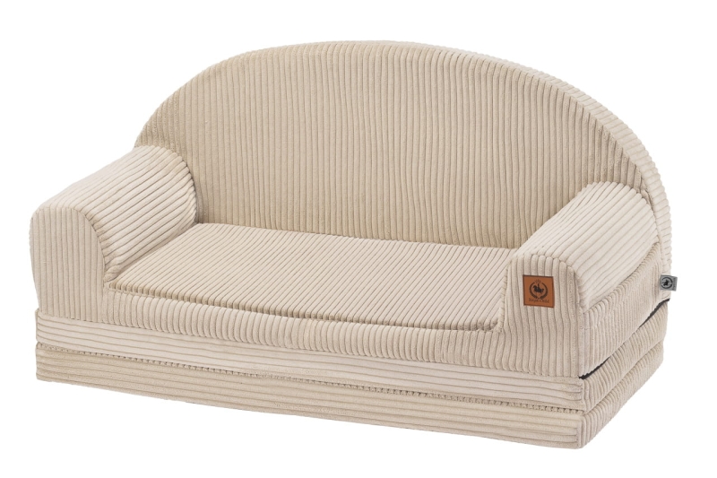 Sofa rozkładana dla dziecka XXL beżowy sztruks