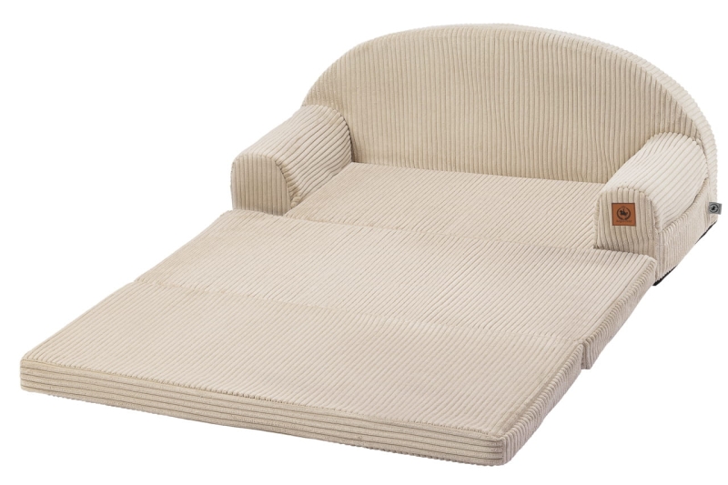 Sofa rozkładana dla dziecka XXL beżowy sztruks