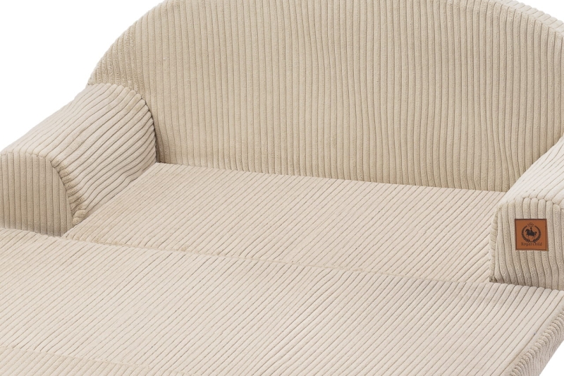 Sofa rozkładana dla dziecka XXL beżowy sztruks