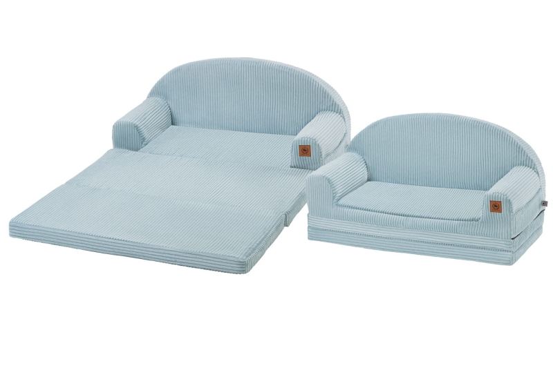 Sofa rozkładana dla dziecka XXL baby blue sztruks