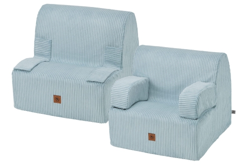 Fotel dla dziecka XXL baby blue sztruks