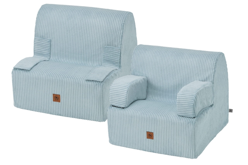 Fotel dla dziecka XXL baby blue sztruks