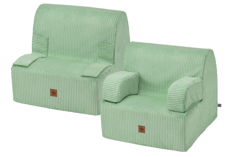 Fotel dla dziecka XXL khaki sztruks