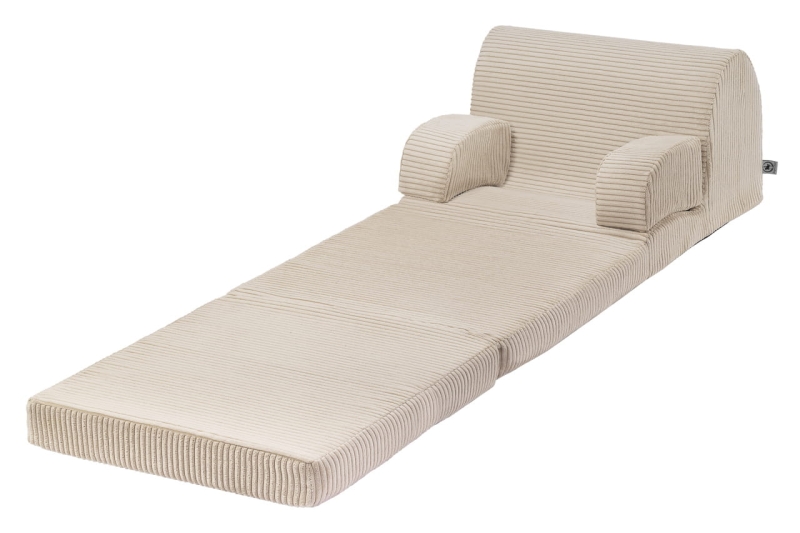 Fotel rozkładany dla dziecka XXL beżowy sztruks