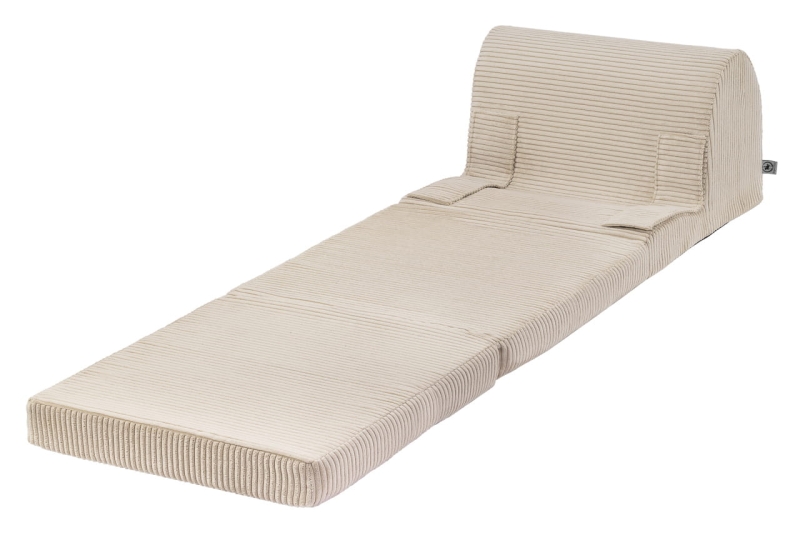 Fotel rozkładany dla dziecka XXL beżowy sztruks