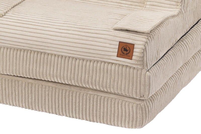 Fotel rozkładany dla dziecka XXL beżowy sztruks