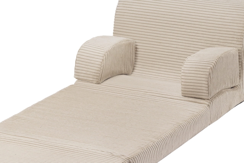 Fotel rozkładany dla dziecka XXL beżowy sztruks