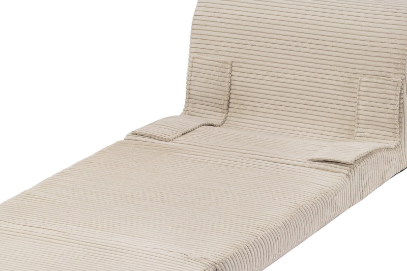 Fotel rozkładany dla dziecka XXL beżowy sztruks