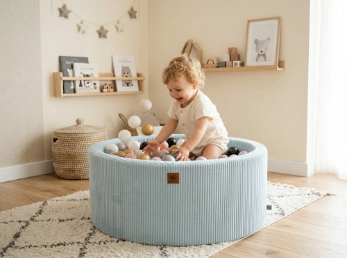 Basen z kulkami  baby blue sztruks