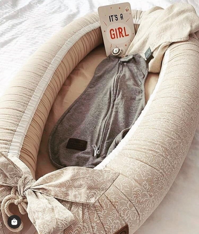 Kokon niemowlęcy kremowe wzory BAWEŁNA PREMIUM