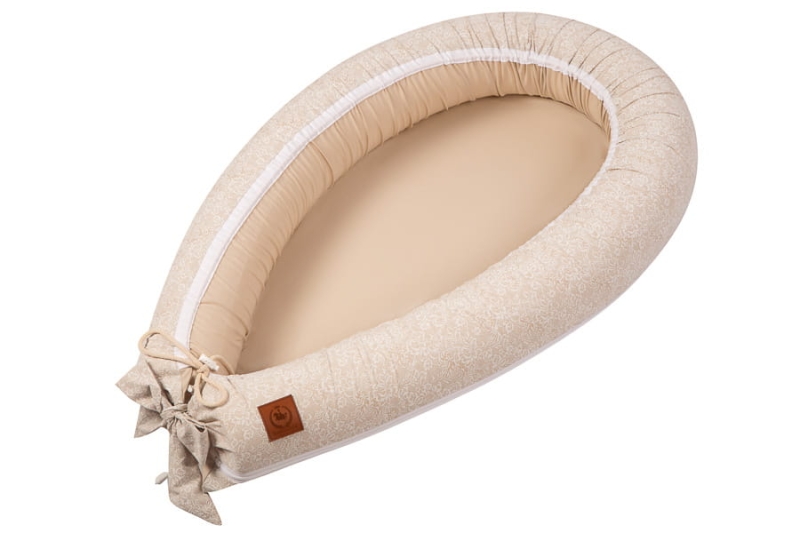 Kokon niemowlęcy kremowe wzory BAWEŁNA PREMIUM