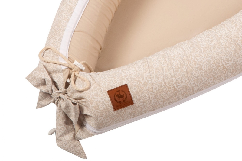 Kokon niemowlęcy kremowe wzory BAWEŁNA PREMIUM