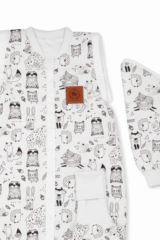 Śpiworek do spania od 1 do 2,5 lat z nóżkami skandynawskie wzory bawełna PREMIUM