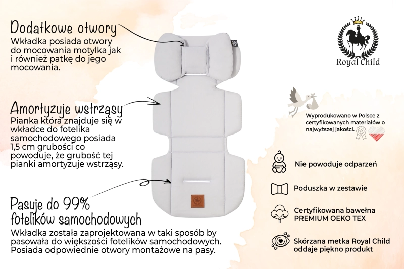 Wkładka do fotelika MEMORY- szara