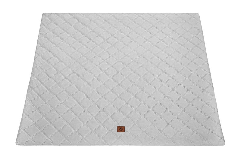 Mata kwadratowa XXL- szary pikowany velvet