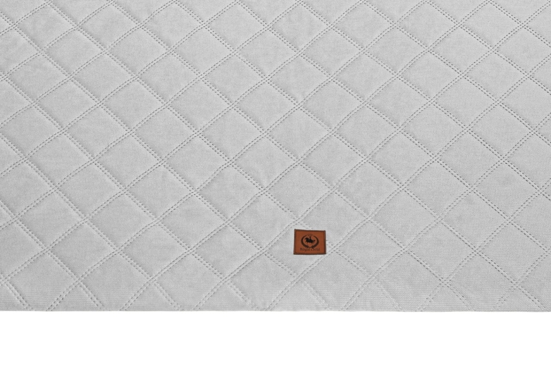 Mata kwadratowa XXL- szary pikowany velvet