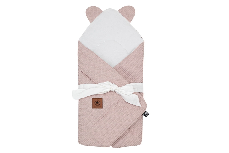 Rożek niemowlęcy różowy wafelek 