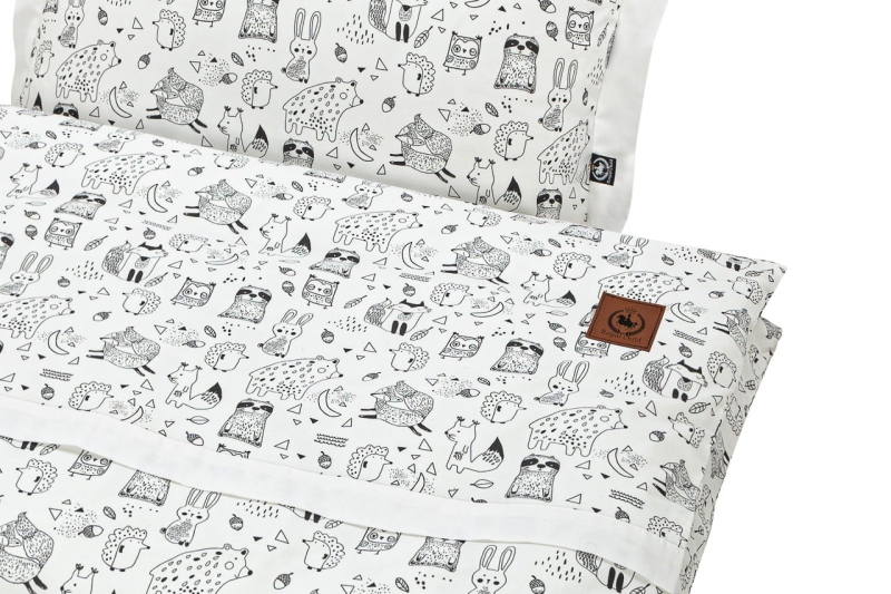 Pościel do łóżeczka 120x90 czarno białe skandynawskie wzory
