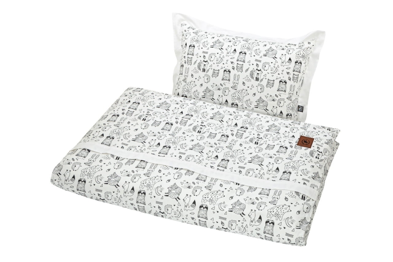 Pościel do łóżeczka 120x90 czarno białe skandynawskie wzory