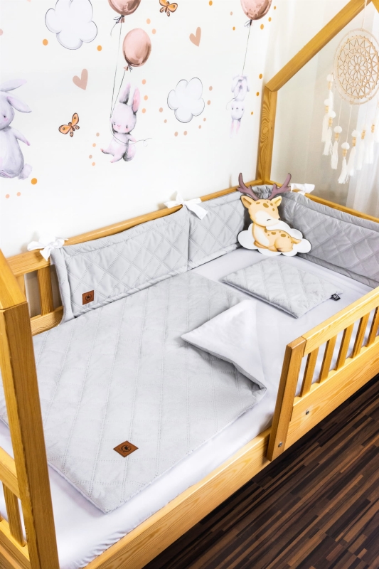 Koc z poduszką szary velvet soft