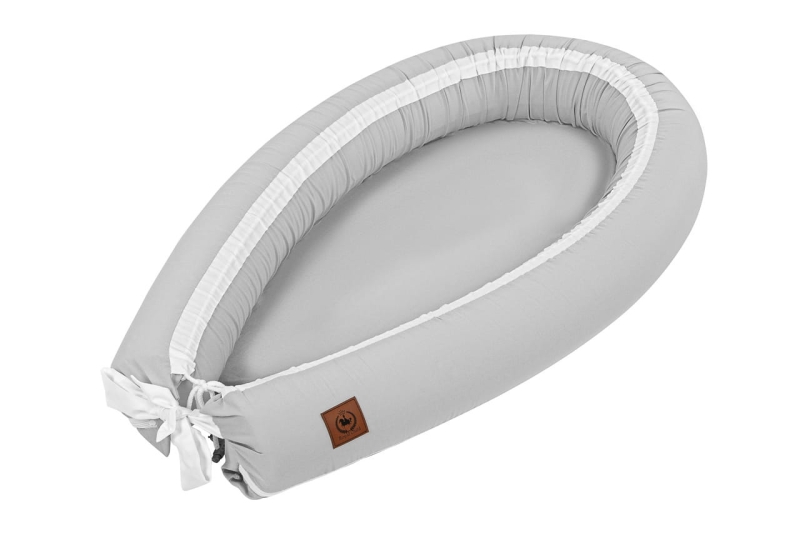 Kokon niemowlęcy z materacykiem MEMORY szary BAWEŁNA PREMIUM