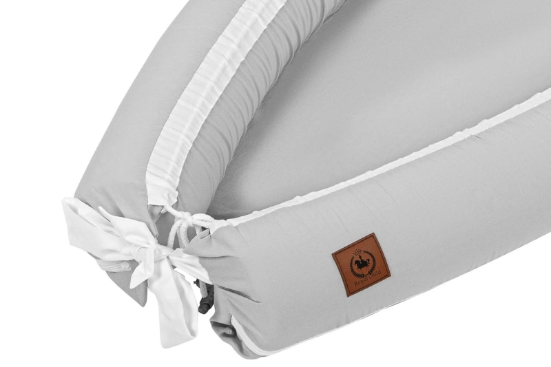 Kokon niemowlęcy z materacykiem MEMORY szary BAWEŁNA PREMIUM